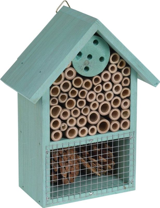 Insectenhotel - Blauw - Hout - Geschikt Voor Vlinders En Bijen
