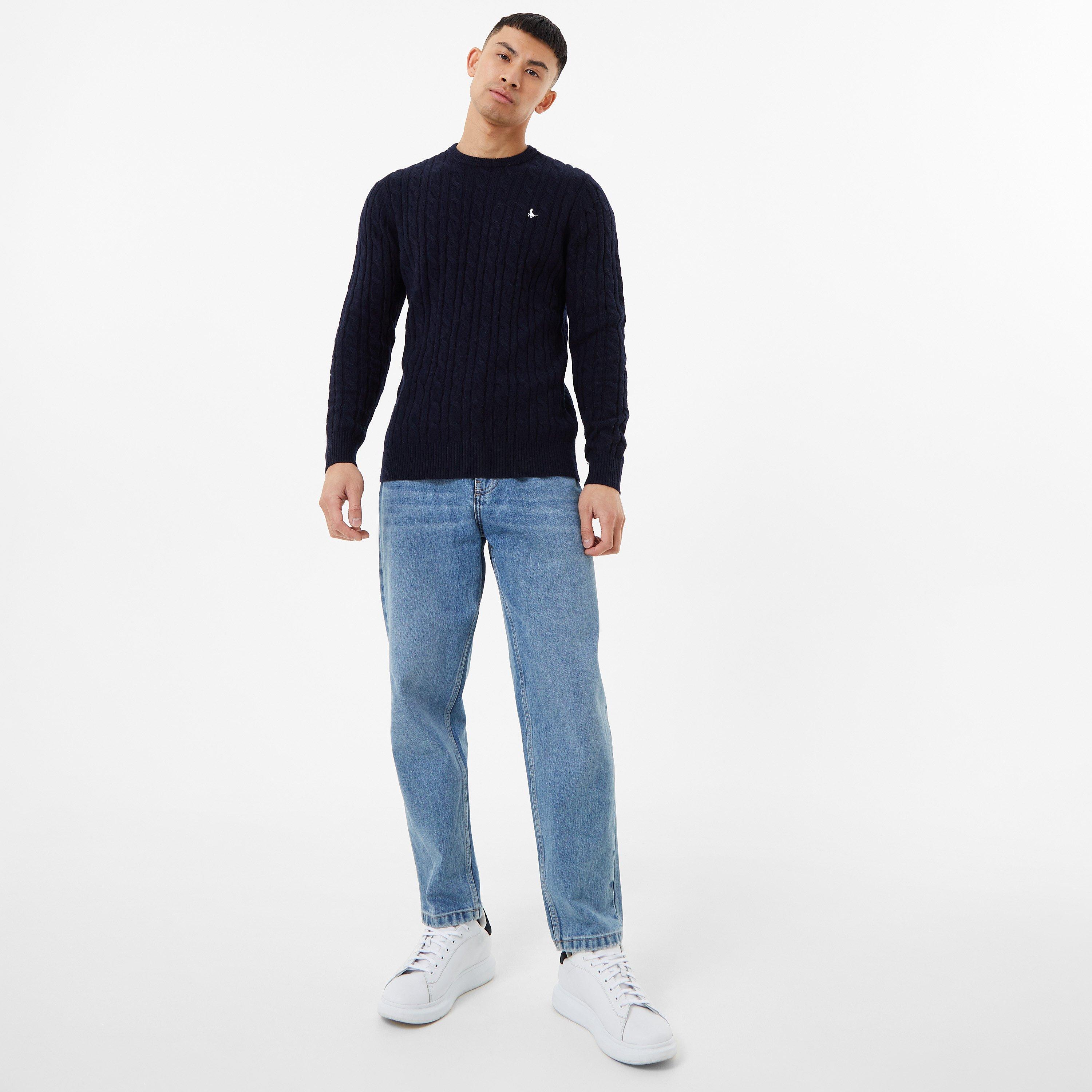 Jack Wills Marlow Merino Wool Blend Cable Knitted Jumper