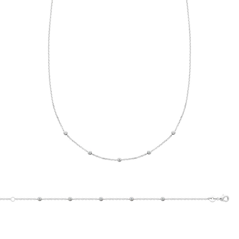 Bracelet Femme - Argent 925 - Oxyde de zirconium - Longueur : 18 cm