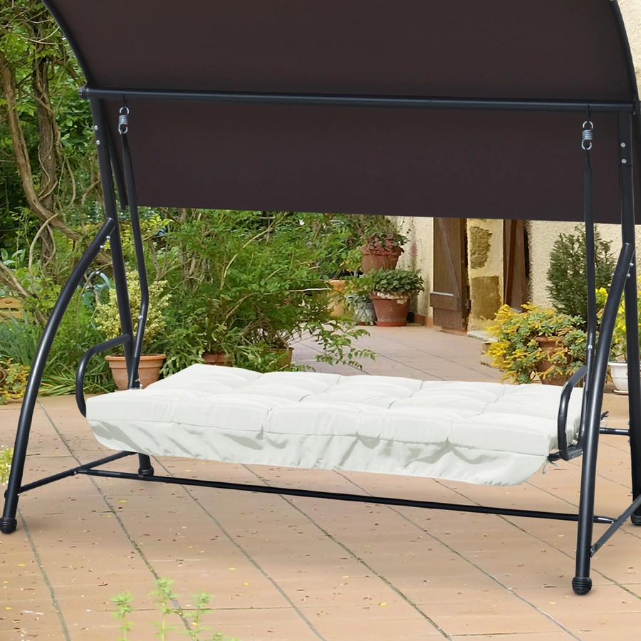 Outsunny Sitzkissen mit 6 Bändern beige