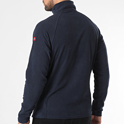 Sweat Col Zippé Polaire Bleu Marine
