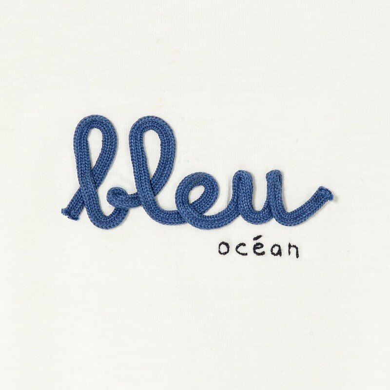 T-shirt manches courtes blanc bébé mixte Bleu