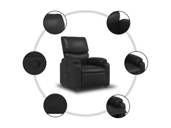 Fauteuil inclinable Noir Similicuir