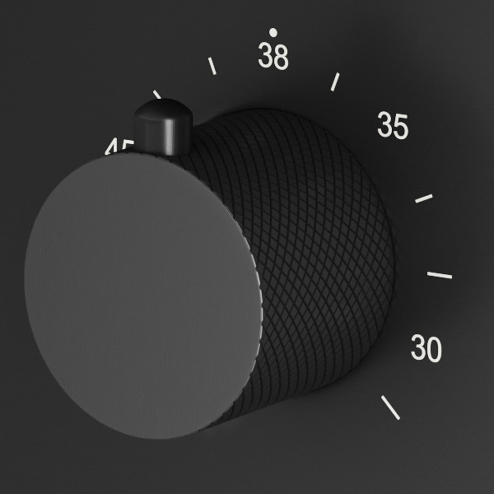 Saniclear Nero Curved temperatuurknop voor inbouw thermostaatkranen (SK20989 en SK79843)