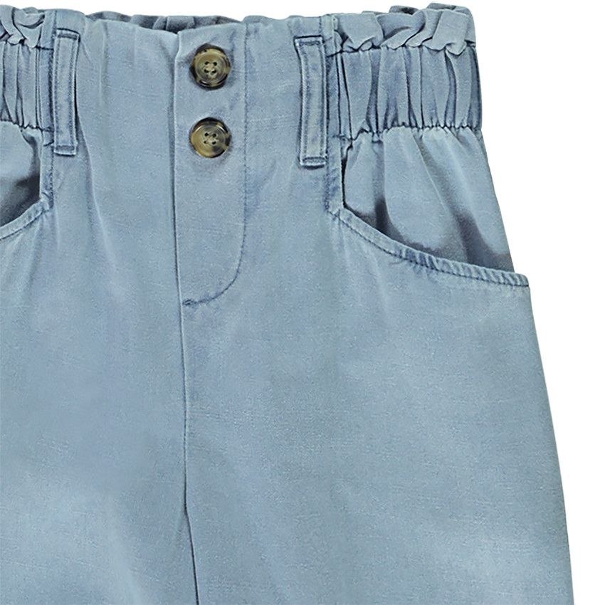 Pantalon en tencel à taille élastiquée - Bleu