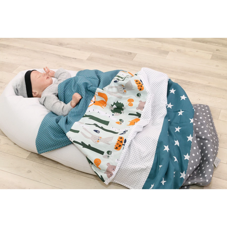 Ullenboom Babydecke & Kuscheldecke 70X100 cm Waldtiere Petrol