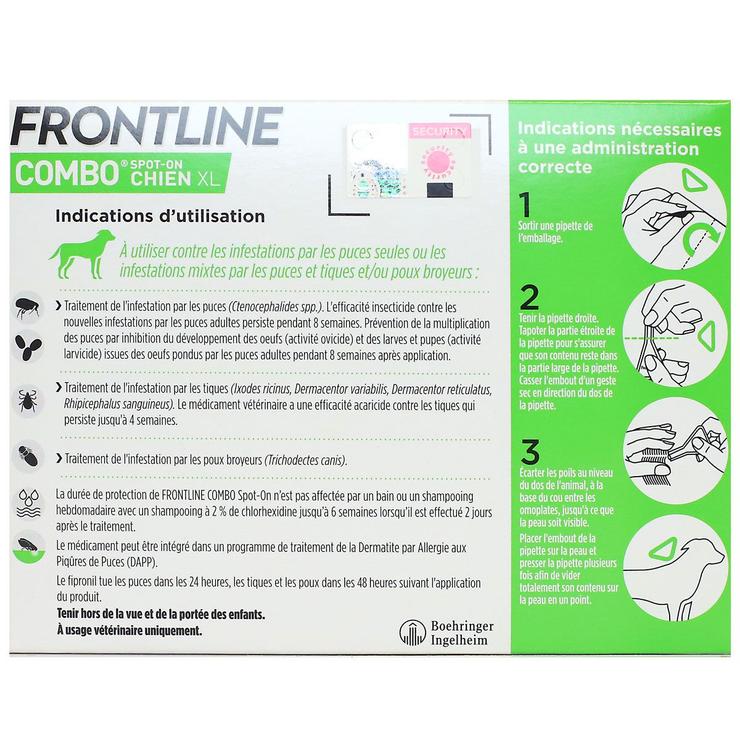 Solution Spot On XL chiens +40kg 3 pipettes 3 x 4,02ml