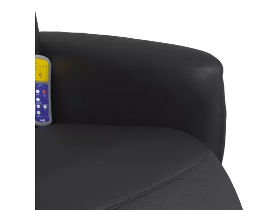 Fauteuil inclinable massant repose-pieds noir similicuir