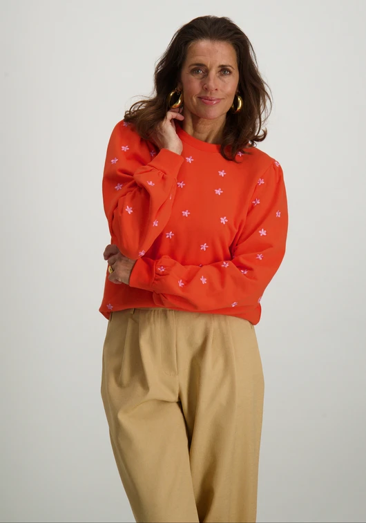 Geisha Embroiderd flowers sweater 52081-21