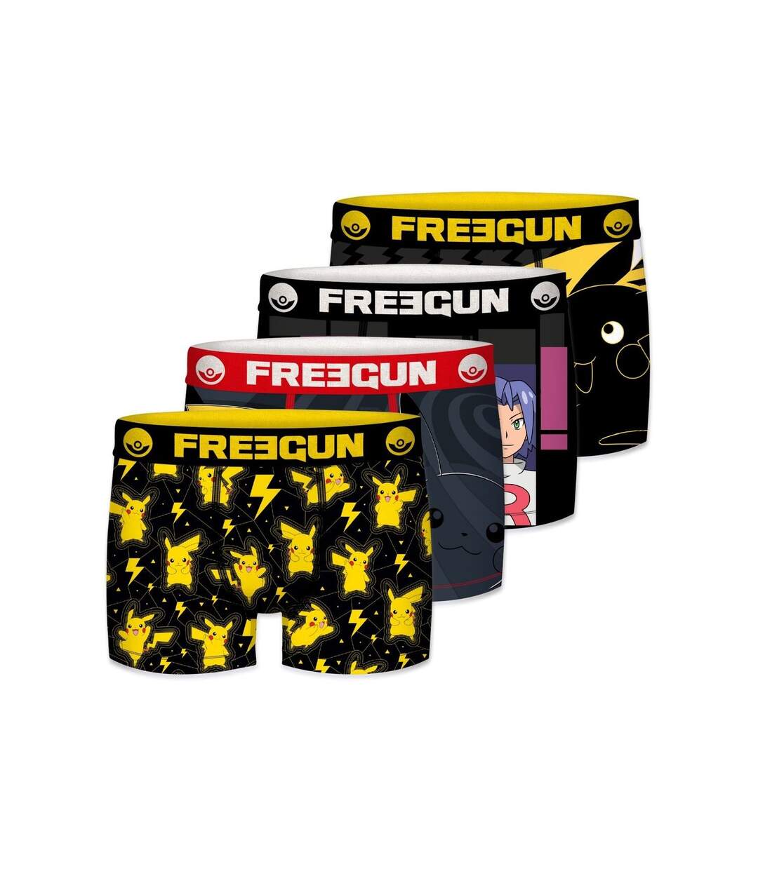 Boxer Homme Pikachu, Caleçon Homme Pokemon, Respirant & Stretch (Lot de 4)