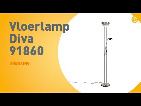 Vloerlamp staal met leeslamp incl. LED en dimmer - Diva 2