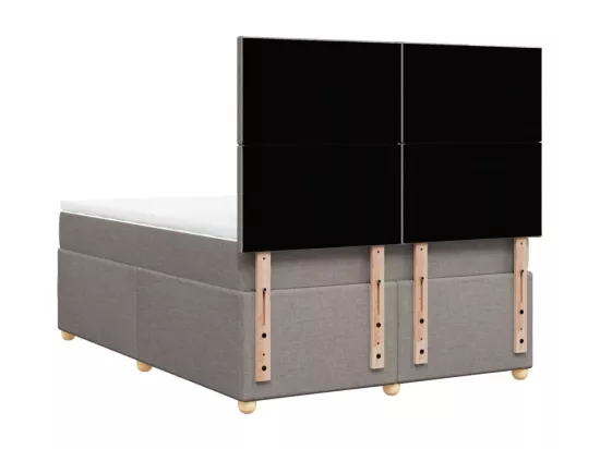Sommier à lattes de lit avec matelas Taupe 160x200 cm Tissu