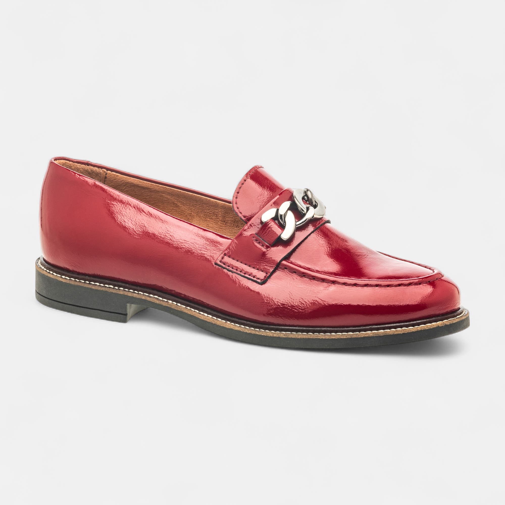 Mocassins Femme en cuir rouge
