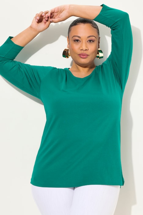 Shirt, V-Ausschnitt, Relaxed, Langarm