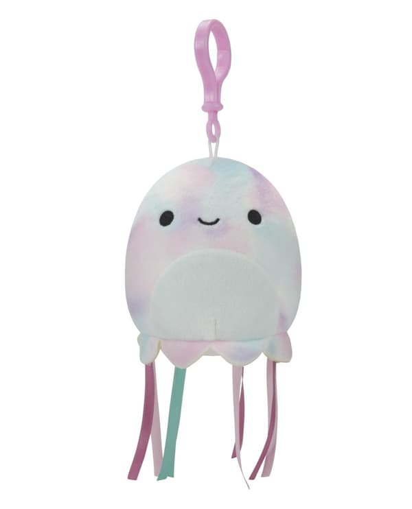 Squishmallows 9 cm plysj P14 Clip On - Tie Dye Jellyfish