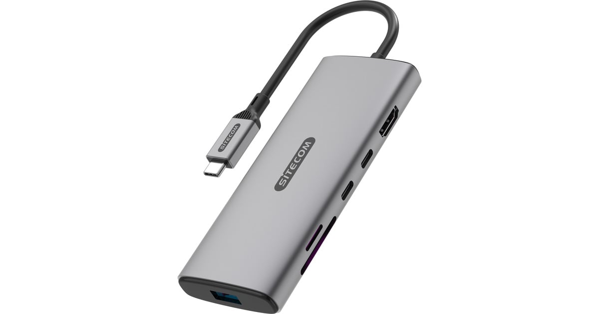 Sitecom5 in 1 USB-C Multiport Adapter dockingstation  (Grijs)