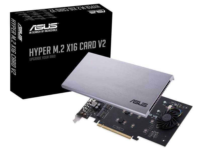 ASUS Host Bus Adapter HYPER M.2 X16 CARD V2 PCIe-Erweiterungskarte für vier NVMe M.2-SSDs