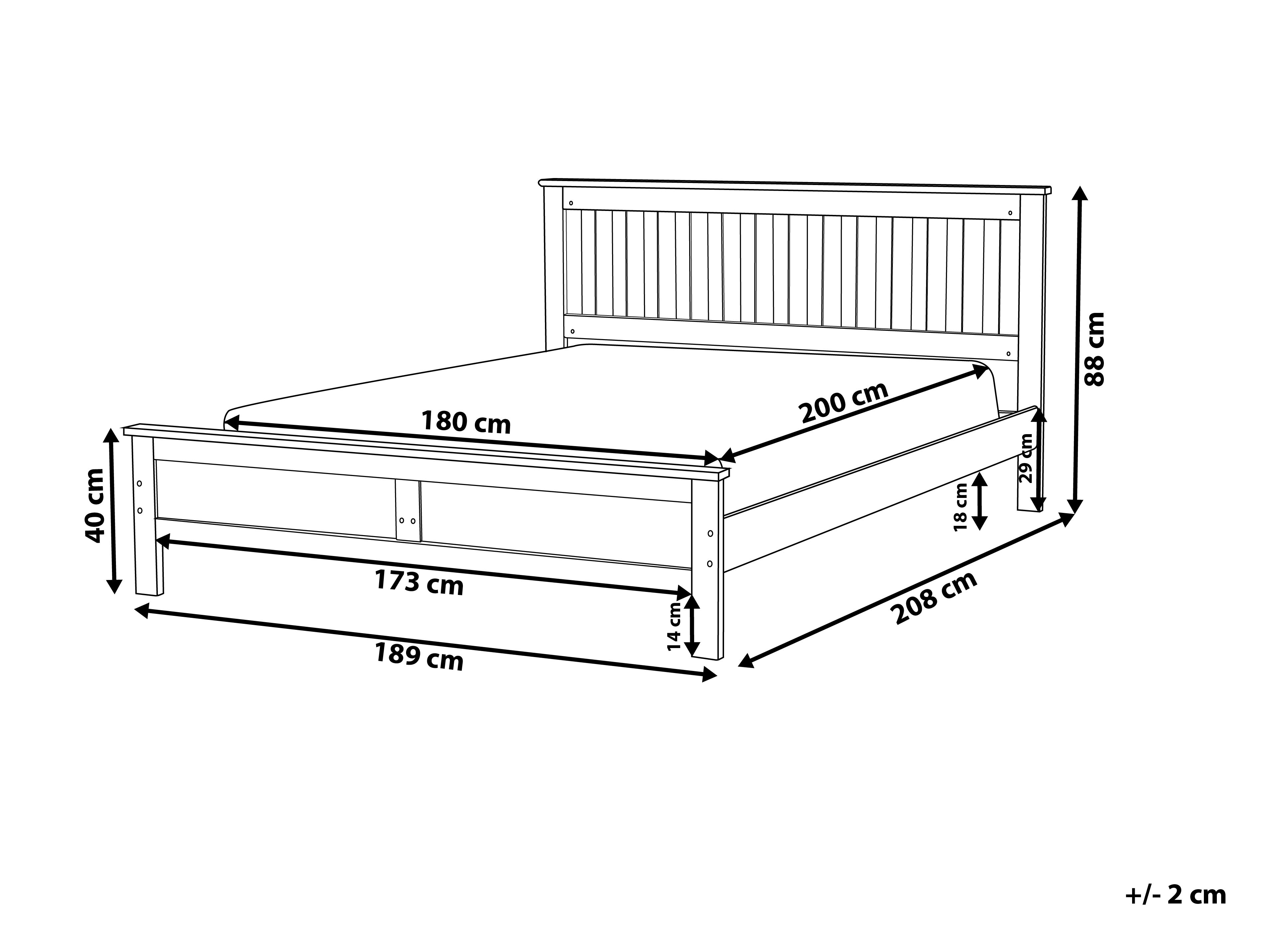 Bed Dennenhout MAYENNE 180 x 200 cm Lichtbruin