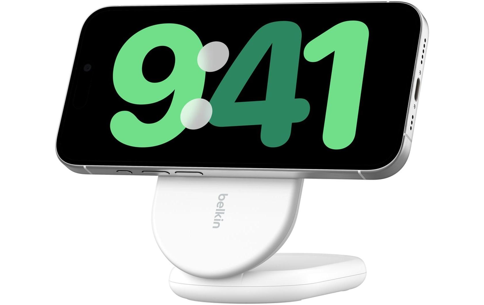 Wireless Charger Boostcharge klappbar Weiss inkl. NetzteilVerstellbare kabellose magnetische Ladestation mit Qi2