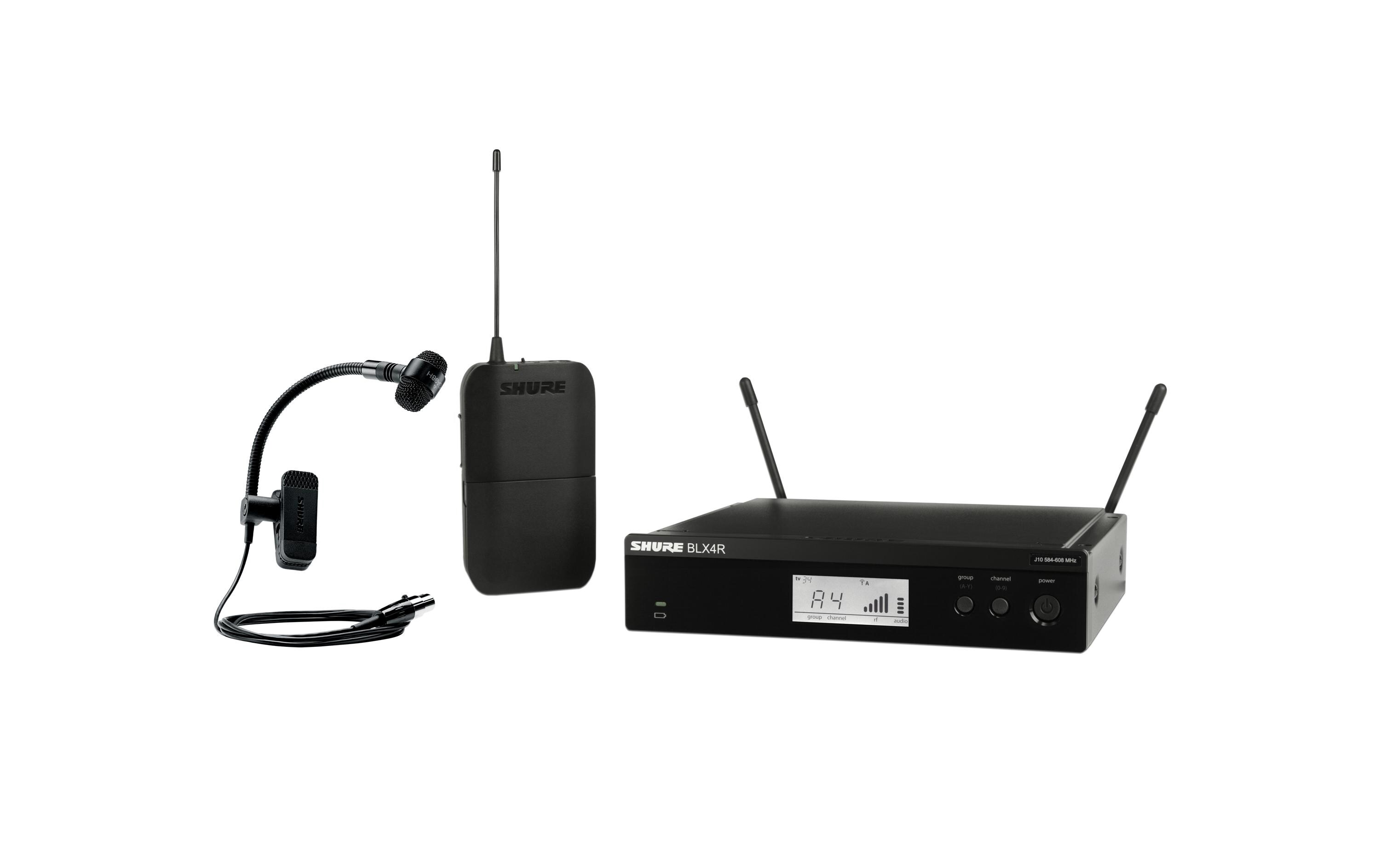 BLX14RE/P98H-M17<br>BLX14R/P98H Funksystem mit PGA98H Instrumenten Clip-Mikrofon und Rackempfänger
