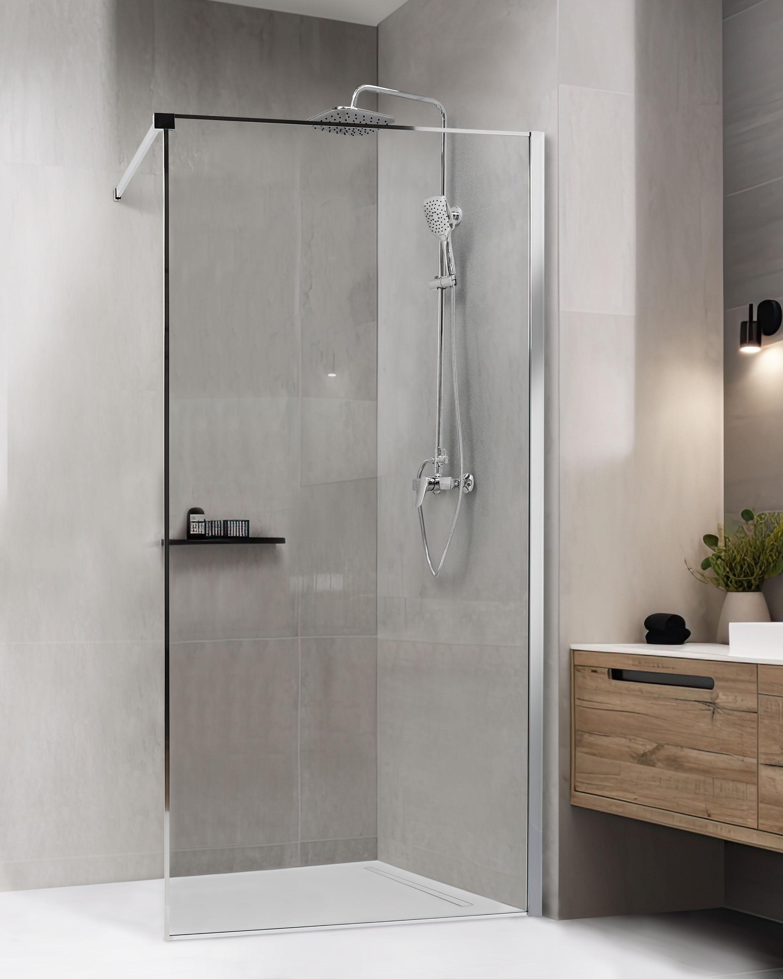 Douchescherm WASPAM 100 x 190 cm Zilver