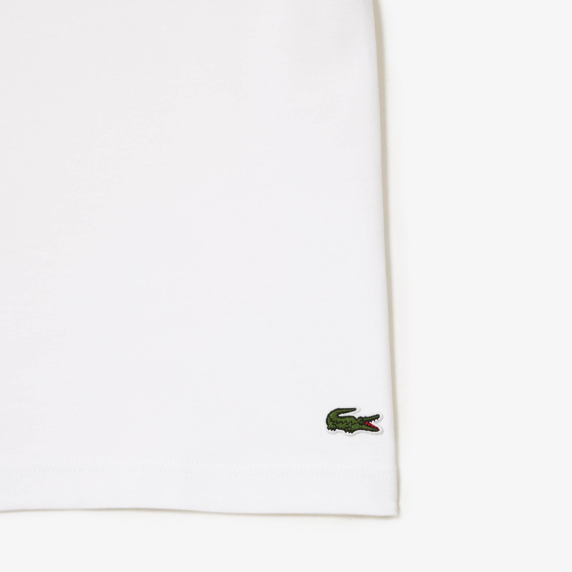 T-Shirt aus Baumwoll-Jersey mit Signatur-Aufdruck T-Shirts - Weiss - Lacoste - Herren