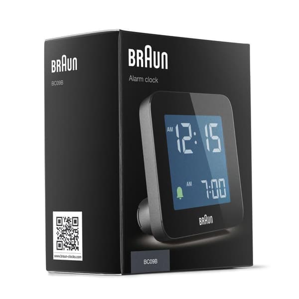 Braun sort digital vekkerklokke BC09B