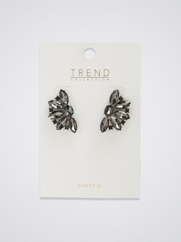 Pendientes Con Cristales - Negro