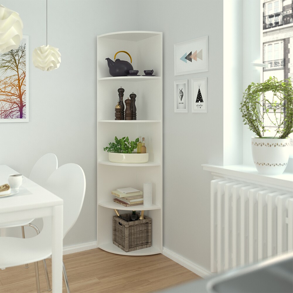 VICCO Eckregal ECKI 180 x 40 cm Weiß - Küchenregal Badregal Winkelregal Regal