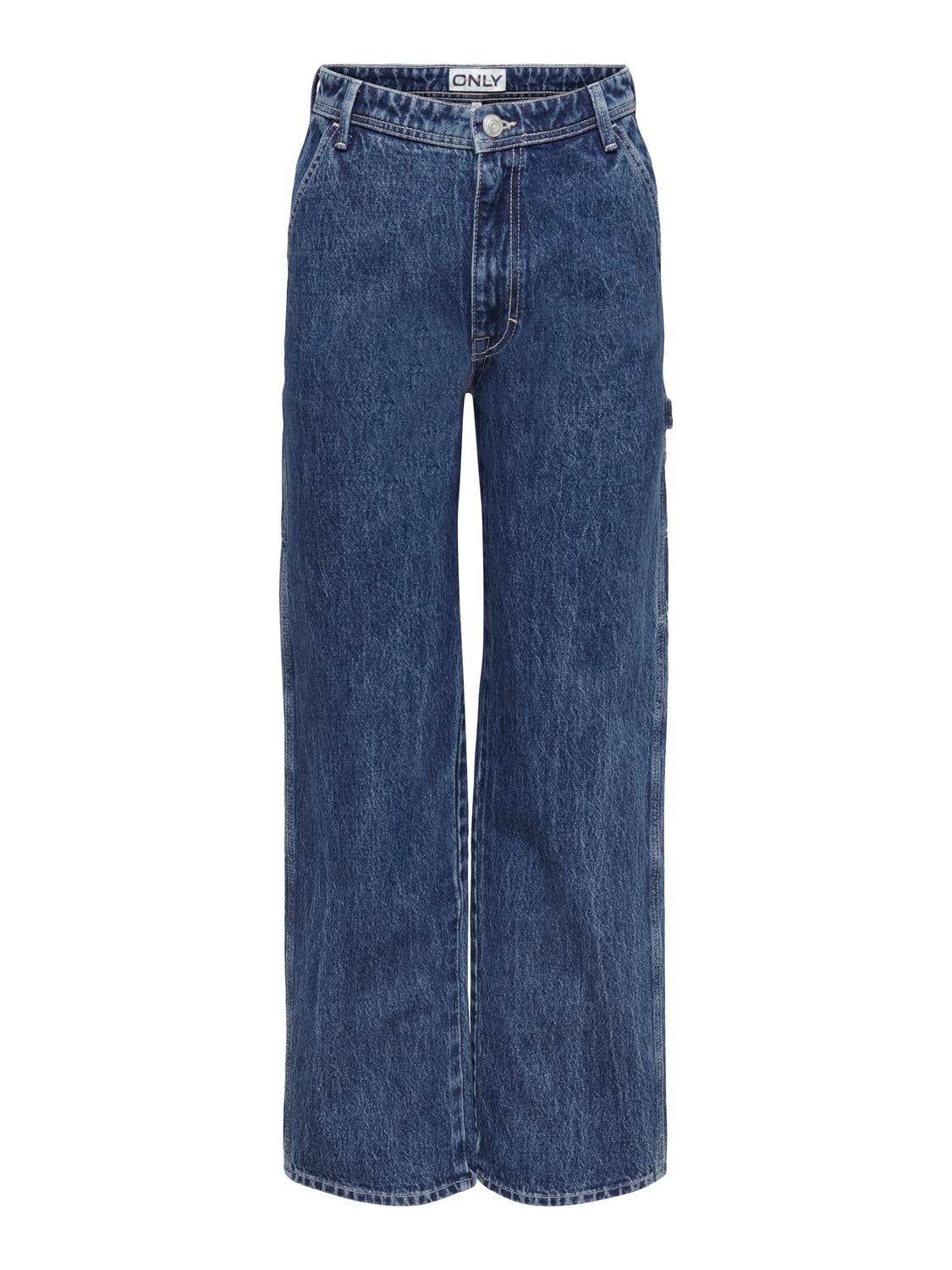 ONLWEST Hohe Taille Gerade geschnitten Jeans Medium Blue Denim