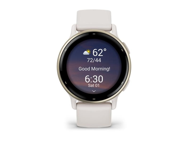 GARMIN GPS-Sportuhr Vivoactive 5 Elfenbein/Cremegold Smartwatch