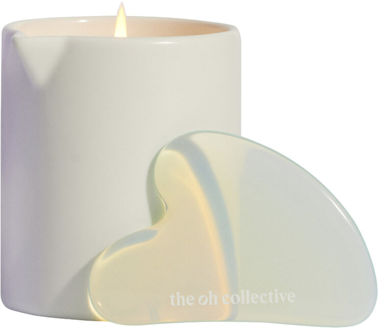 The Oh Collective Rub Me Tender - Relaxing Massage candle with Guasha stone 10 Orange & lavender