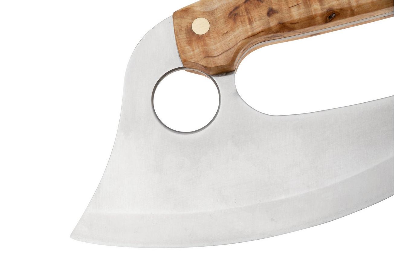 Nordic Knife Design Ulu 170, 2065 Curly Birch, jachtmes