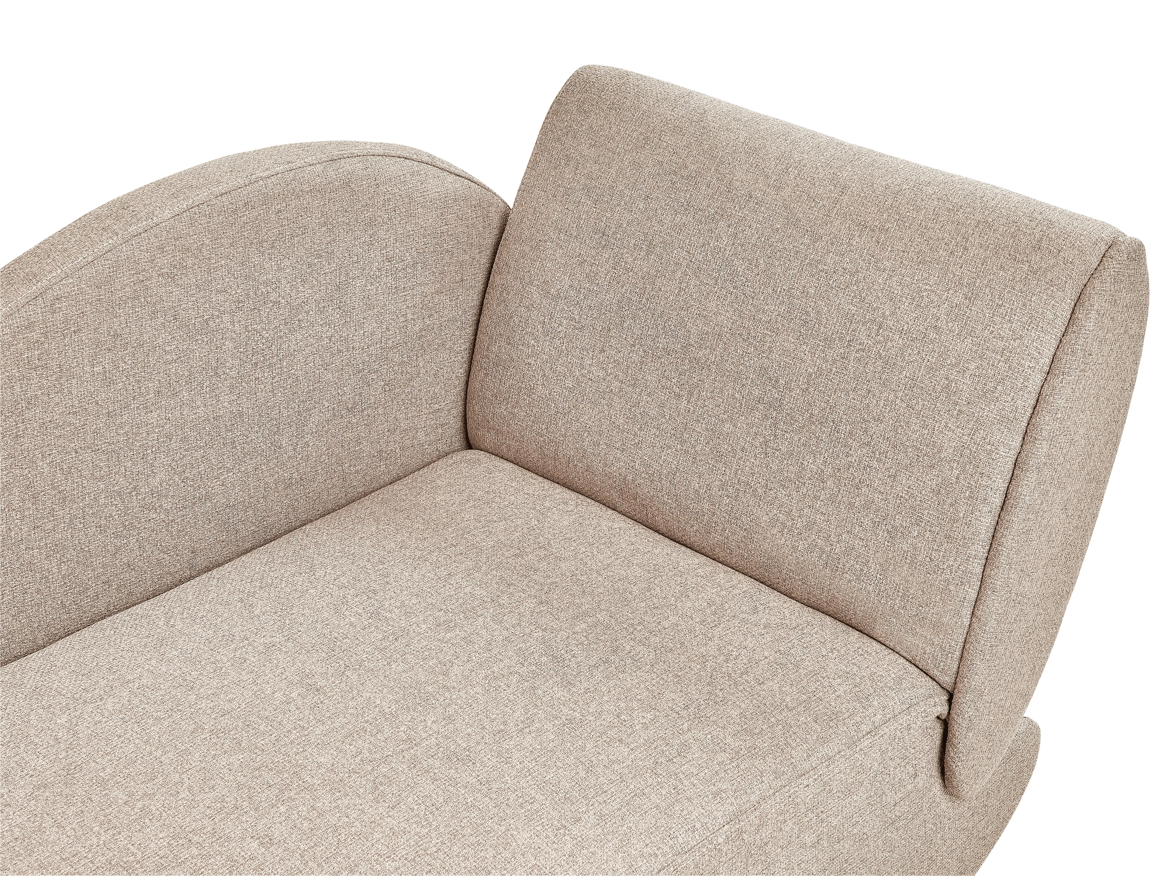 Rechtszijdige chaise longue MERI Kunstlinnen Lichtbruin met opbergruimte