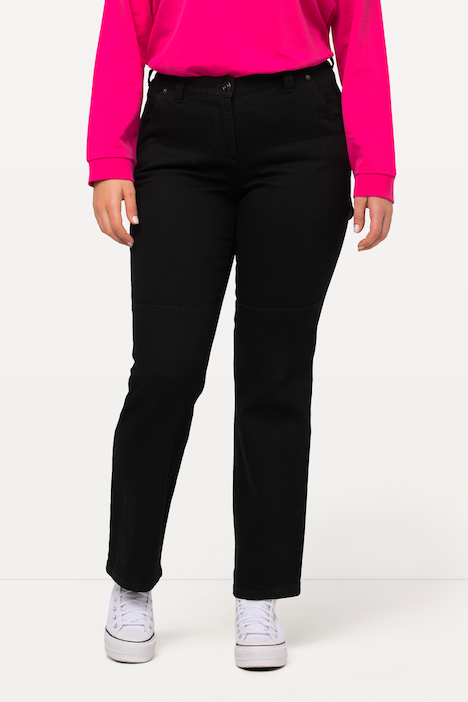 Utility-Jeans Mandy, weites, gerades Bein, Cargotasche