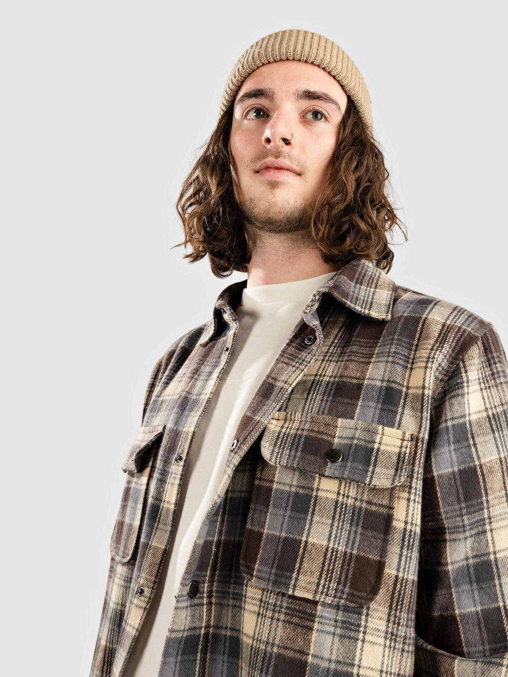 Fat Moose Adrian Cotton Check Shirt dark brown check