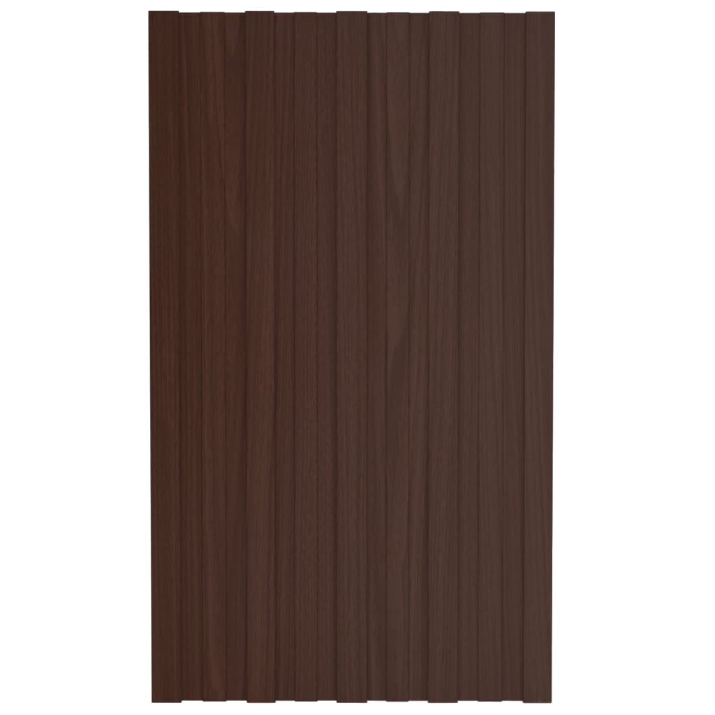 vidaXL Dakpanelen, 36 stuks, gegalvaniseerd staal, bruin, 80x45 cm
