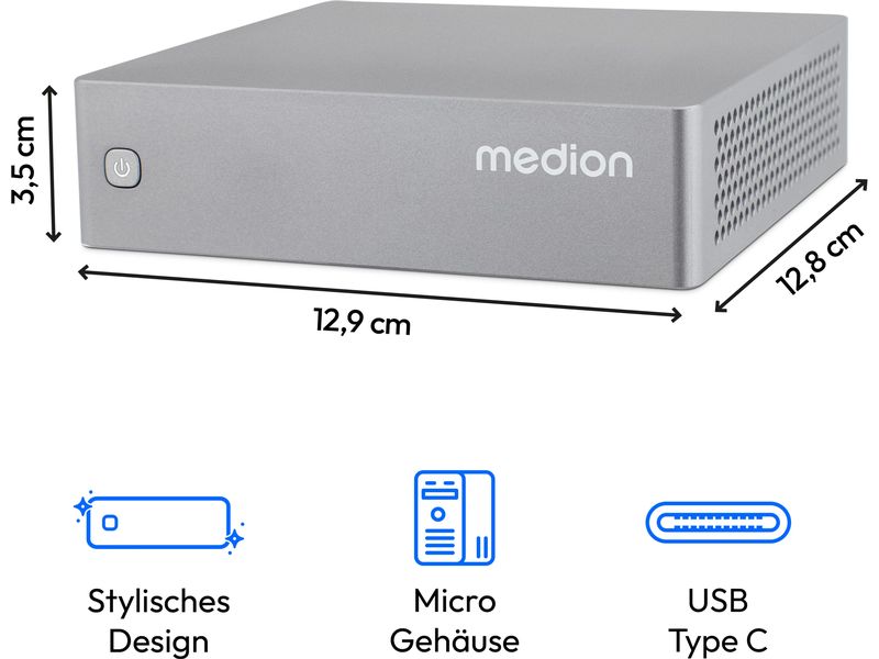 Medion Mini PC S06e (MD35350) Optimiert für Büro und Multimedia
