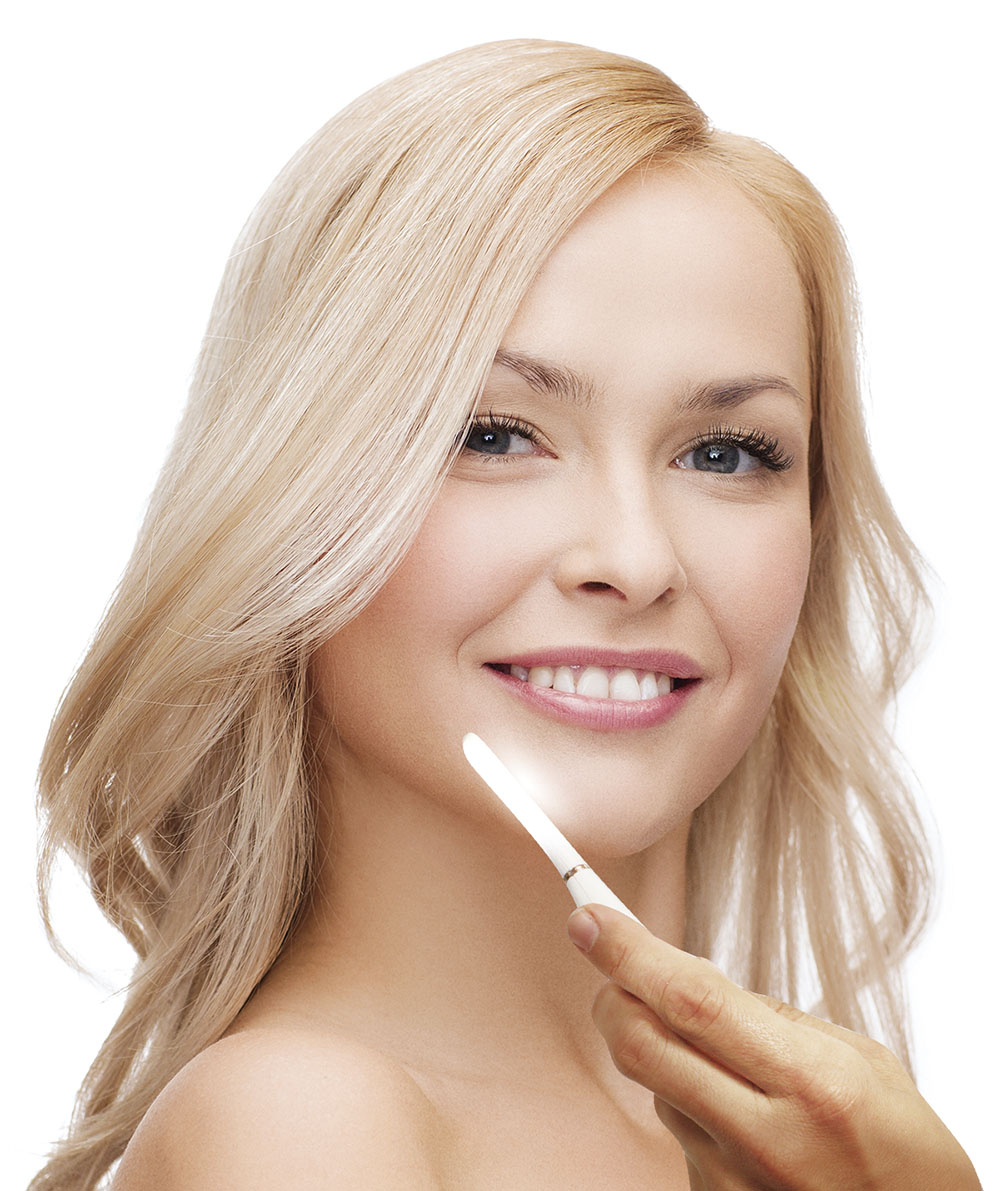 Dermaplaning System Gesichtshaar Rasierer Dermaplaner (Batteriebetrieben) - Weiss / Rosa