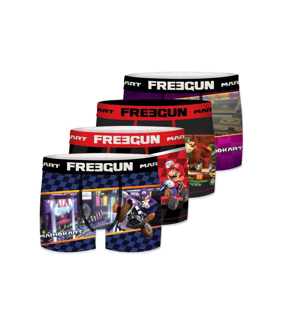 Boxer Homme Mario Kart, Calecon Homme Confortable & Respirant (Lot de 4)