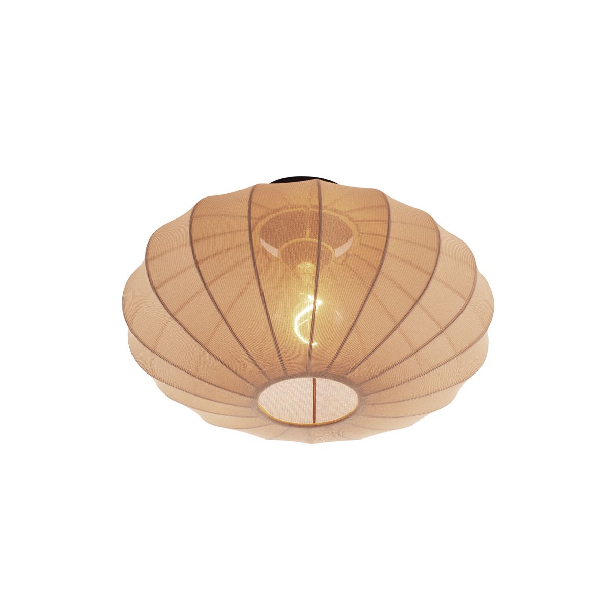 Japandi plafondlamp bruin met stoffen kap - Bida