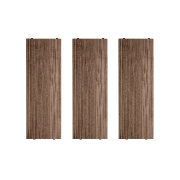 String - Regalboden 58 x 20 cm (3er-Pack), Walnuss