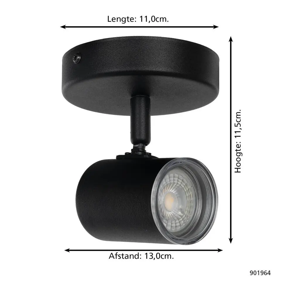 EGLO Consuma 1 Spot - GU10 - 11 cm - Zwart