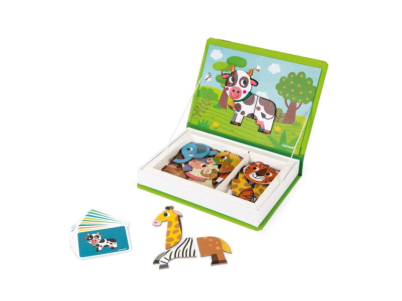Janod Beschäftigungsspielzeug Magnetbuch Tiere Magnetisches Lernspiel