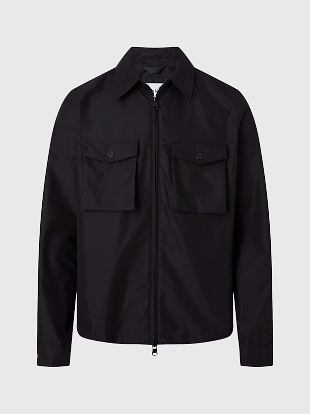 Jaqueta camisa com zíper frontal completo