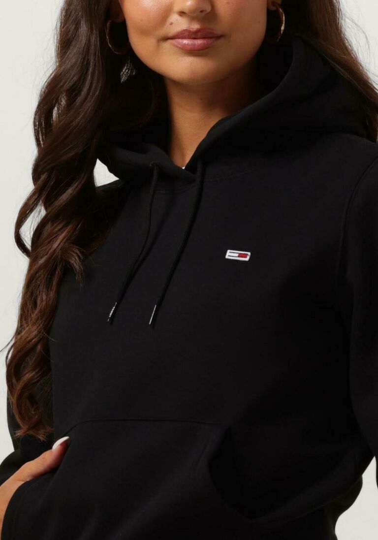 TOMMY JEANS zwarte tommy jeans sweater tjw regular fleece hoodie