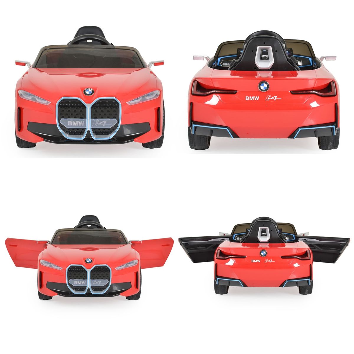 Moni Kinder Elektroauto BMW i4 MP3 EVA-Reifen Fernbedienung Lichter bis 30 kg rot