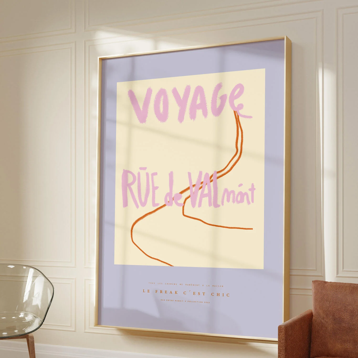 Poster & Frame  Das Rotes Rabbits Voyage plakat