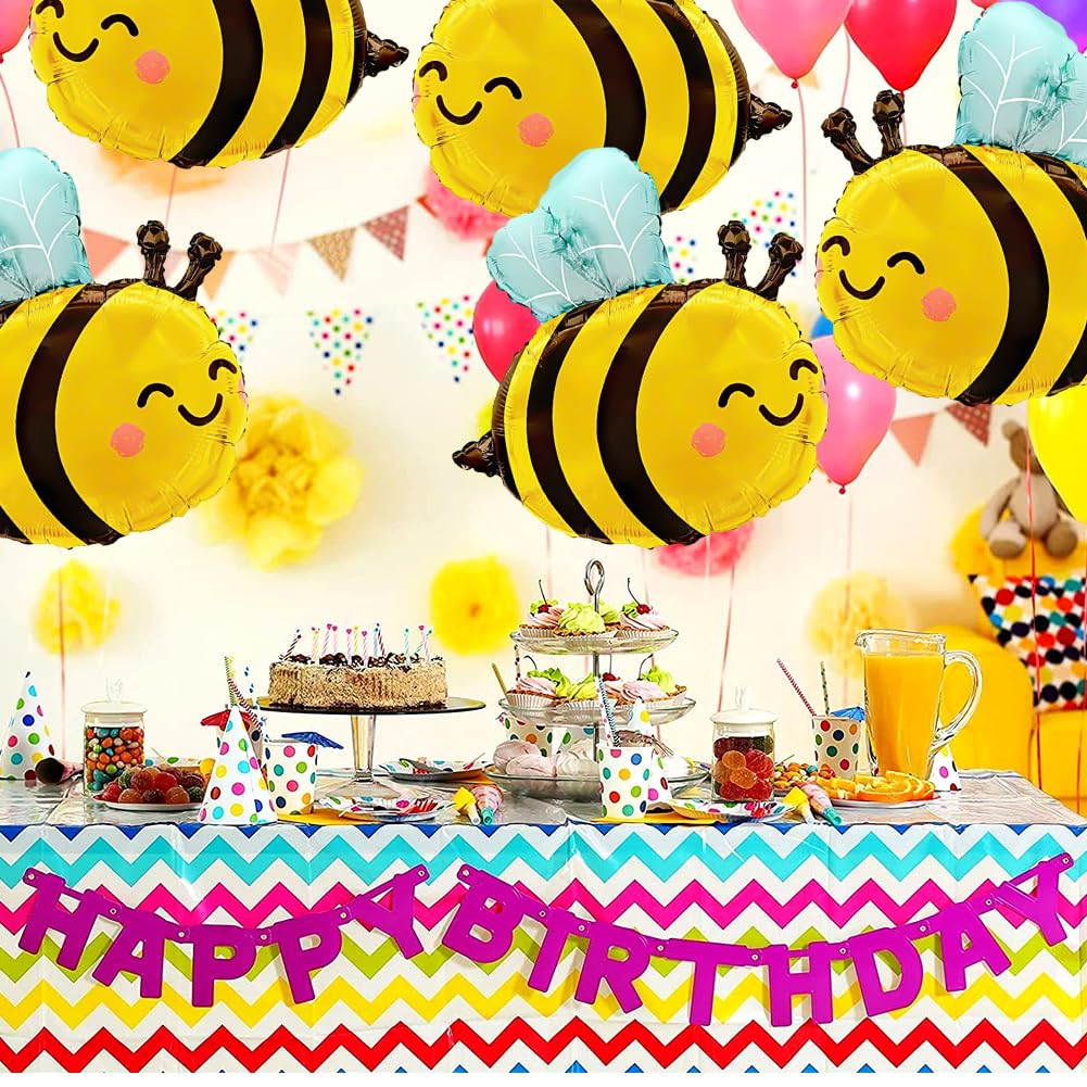 (6er Set) Kinder Folien Ballon Geburtstags Party Deko Luftballon - Biene