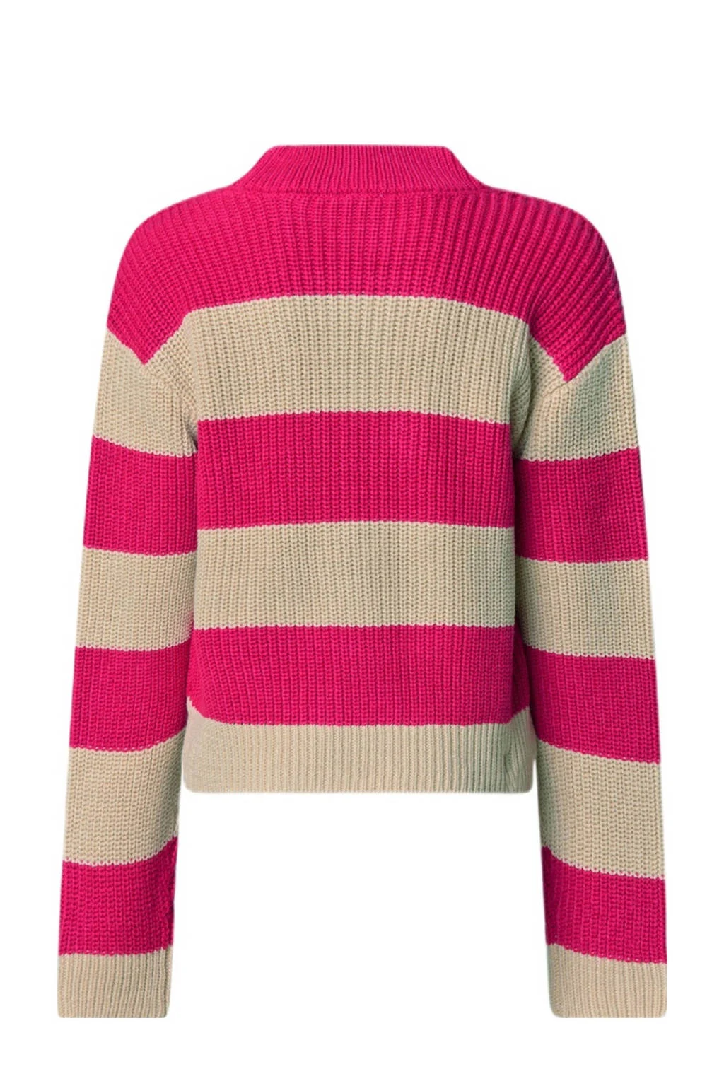 Shoeby gestreept vest roze/ecru